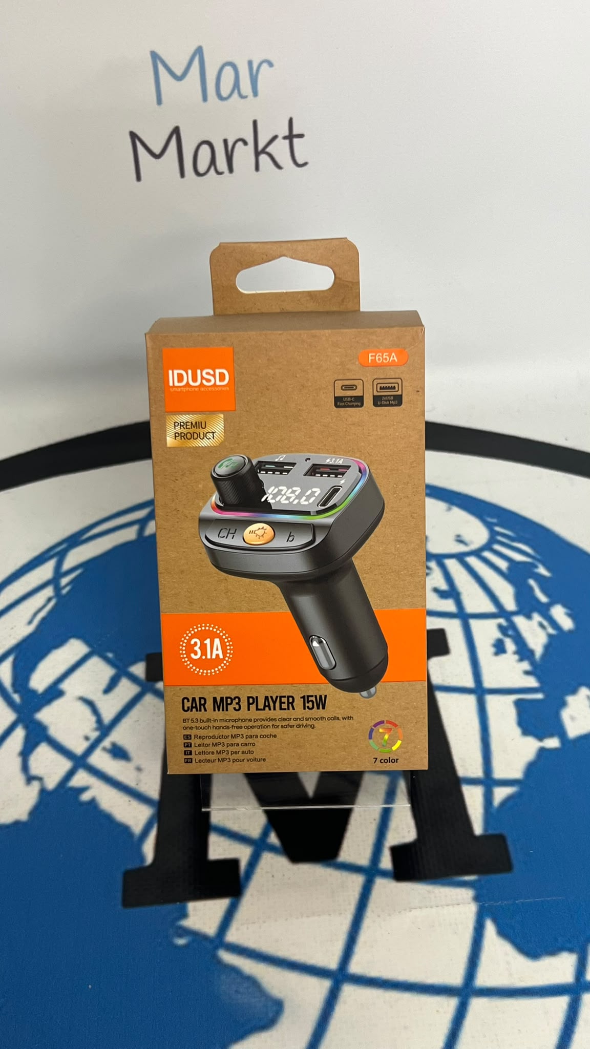 Transmisor FM y Cargador de Coche Eco Drive Sync F65A IDUSD