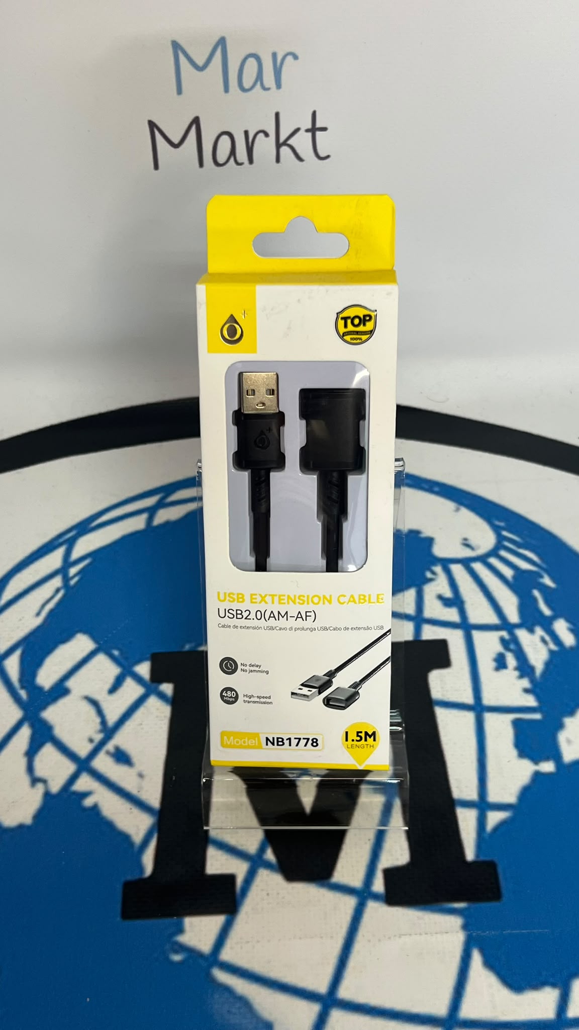 Extensión de Cable USB Macho 2.0 A USB Hembra 1.5m