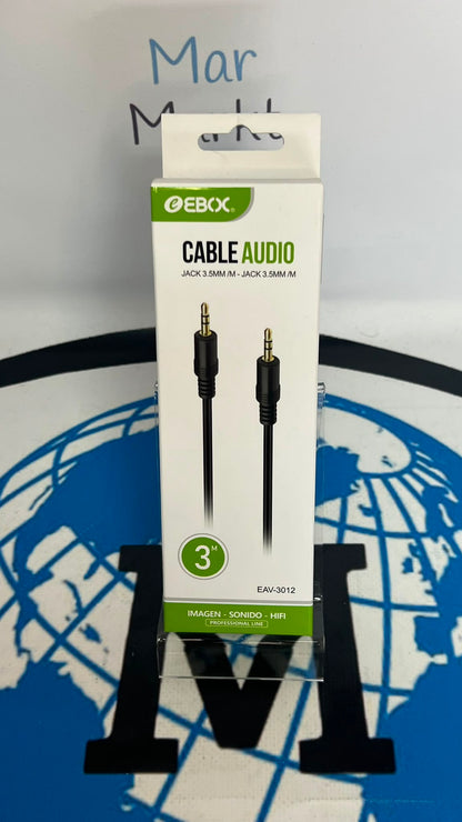 Cable Auxiliar Jack 3.5mm Macho a Macho Estéreo 3 Metros EBOC
