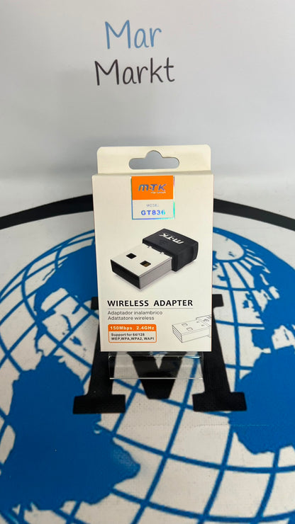GT836 Mini Adaptador WiFi USB 150Mbps Negro