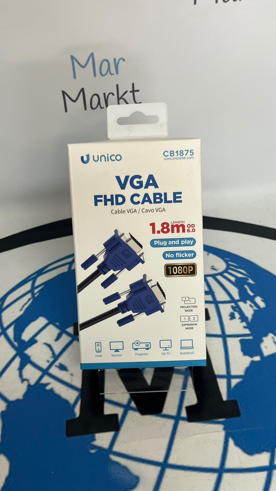 Cable VGA Monitor Alta Definición 1.8m Azul UNICO CB1875
