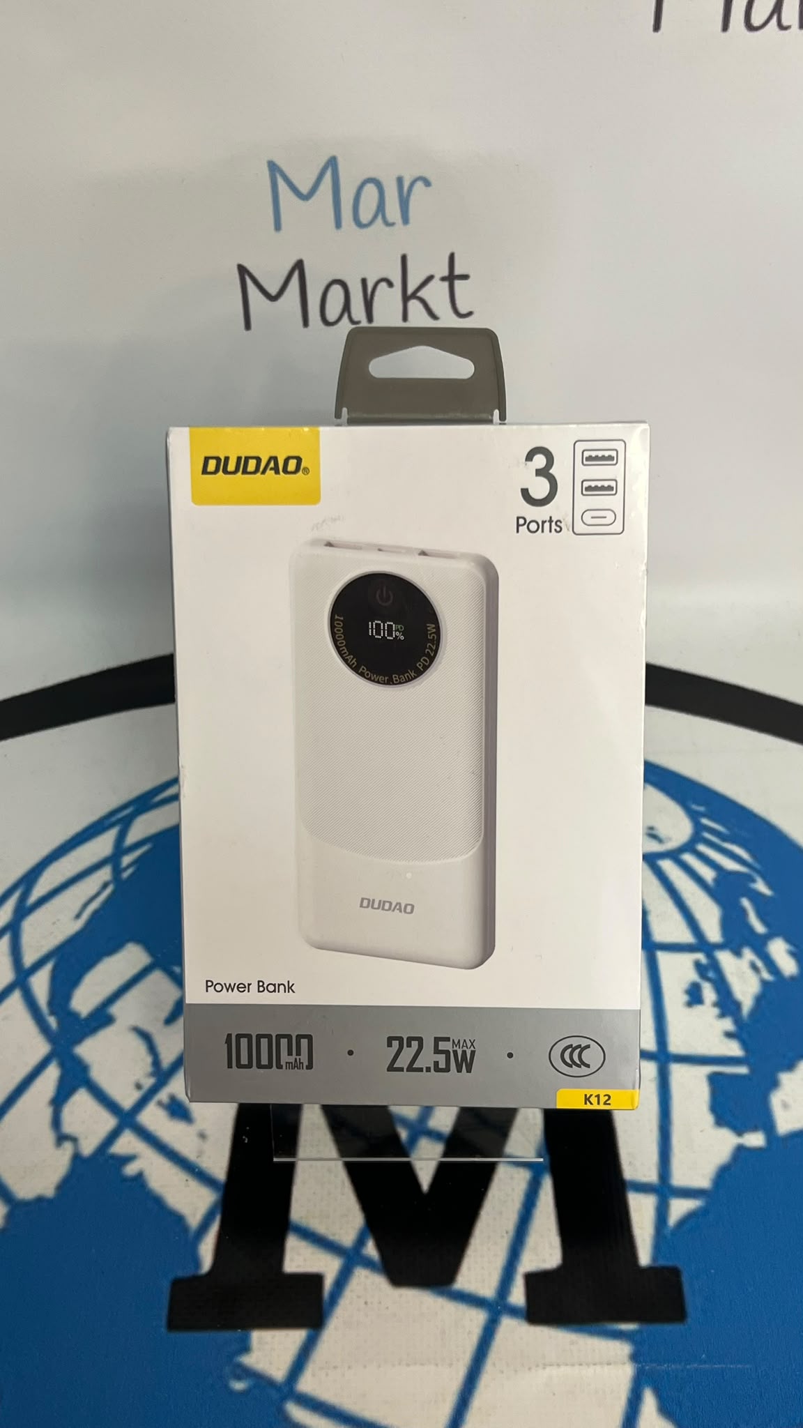Dudao Power Bank K12 10000 mAh USB-A USB-C Blanco