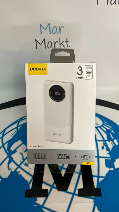 Dudao Power Bank K12 10000 mAh USB-A USB-C Blanco