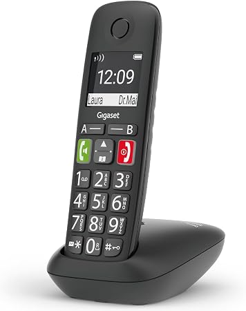Teléfono Inalámbrico Gigaset E290 Teclas Grandes Pantalla Gran Contraste Negro