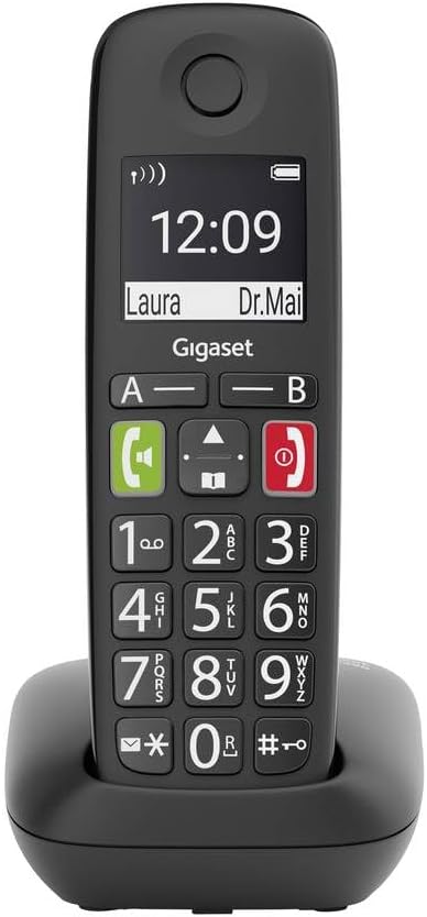 Teléfono Inalámbrico Gigaset E290 Teclas Grandes Pantalla Gran Contraste Negro