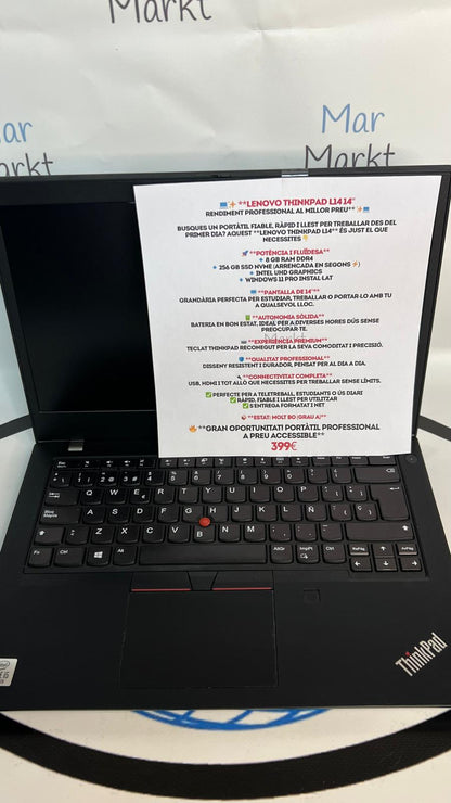 Portátil Lenovo ThinkPad L14 14" Intel Core i5 8GB RAM 256GB SSD Negro