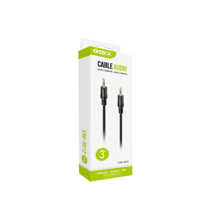 Cable Auxiliar Jack 3.5mm Macho a Macho Estéreo 3 Metros EBOC