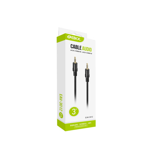 Cable Auxiliar Jack 3.5mm Macho a Macho Estéreo 3 Metros EBOC