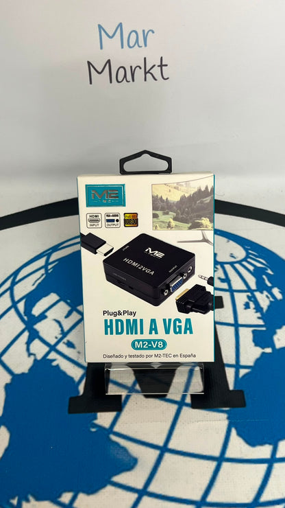 Adaptador Convertidor VGA a HDMI con Salida de Audio ME TEC Negro
