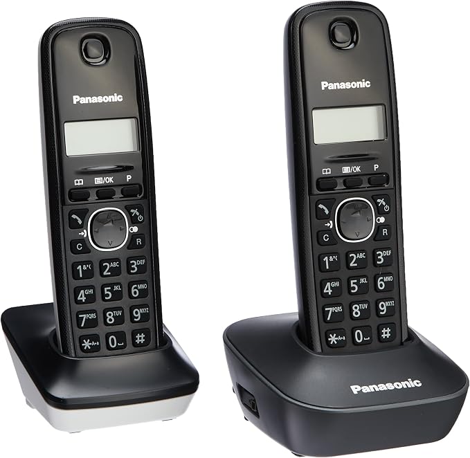 Teléfono Inalámbrico Dúo Panasonic KX-TG1612 Pantalla LCD Negro
