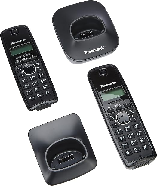 Teléfono Inalámbrico Dúo Panasonic KX-TG1612 Pantalla LCD Negro