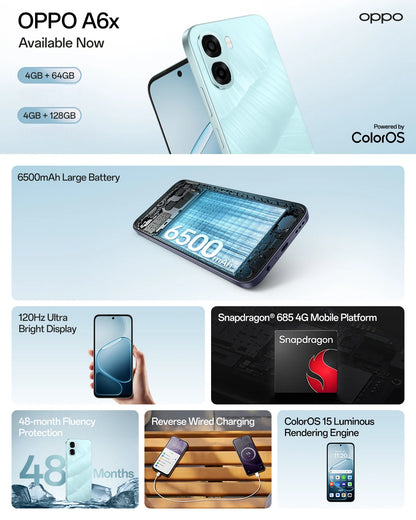 Smartphone OPPO A6x 4GB RAM 64GB Azul