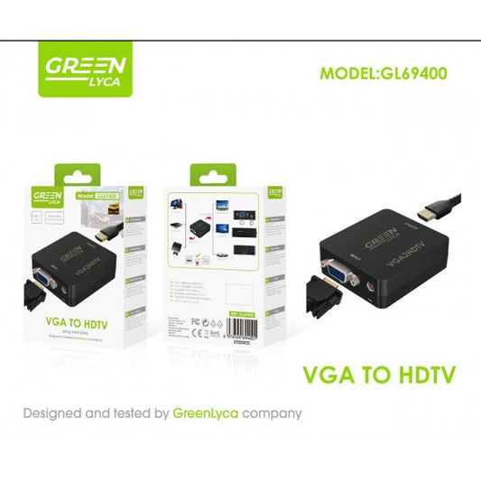Adaptador de HDMI a VGA Green Lyca GL69405 Compacto