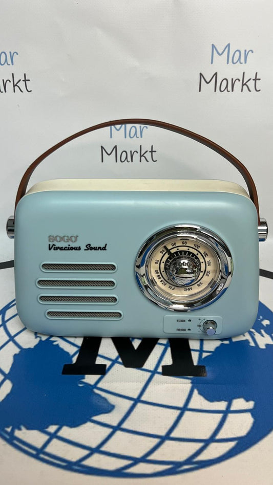 Radio Retro Sogo con Altavoz Bluetooth y Radio FM Estilo Vintage