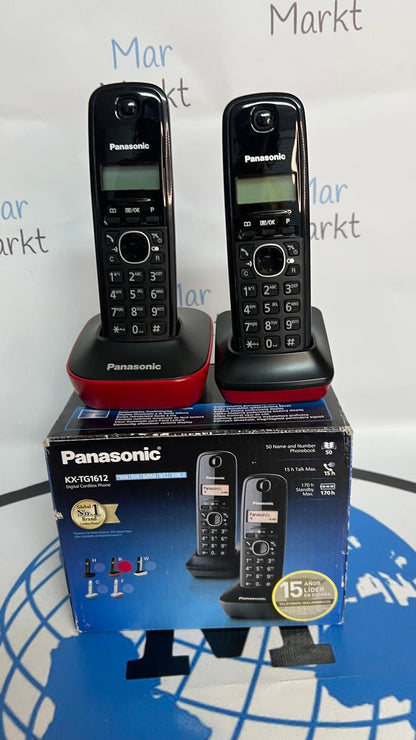 Teléfono Inalámbrico Dúo Panasonic KX-TG1612 Pantalla LCD Negro