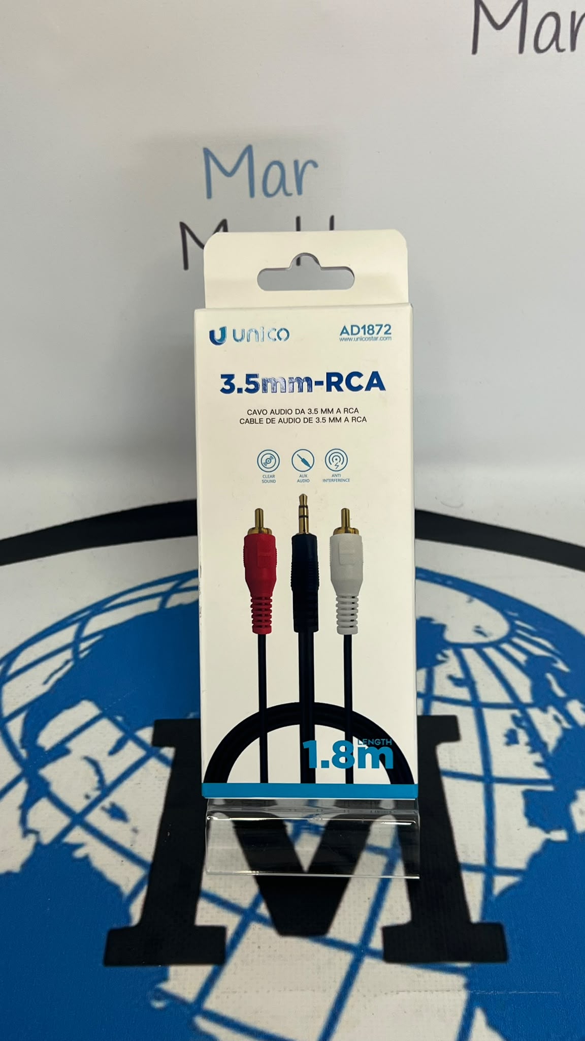 Cable Adaptador Audio 3.5mm a 2 RCA 1.8m UNICO AD1872