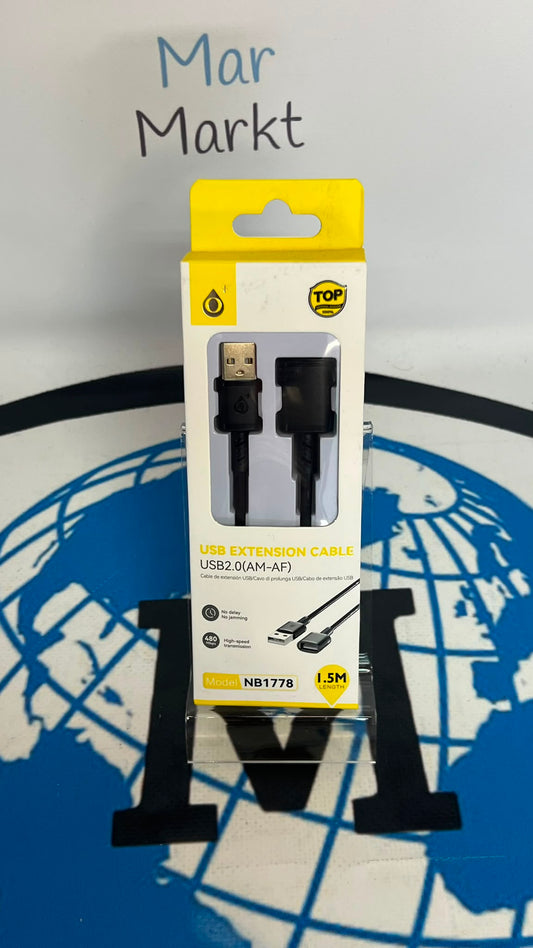 Extensión de Cable USB Macho 2.0 A USB Hembra 1.5m