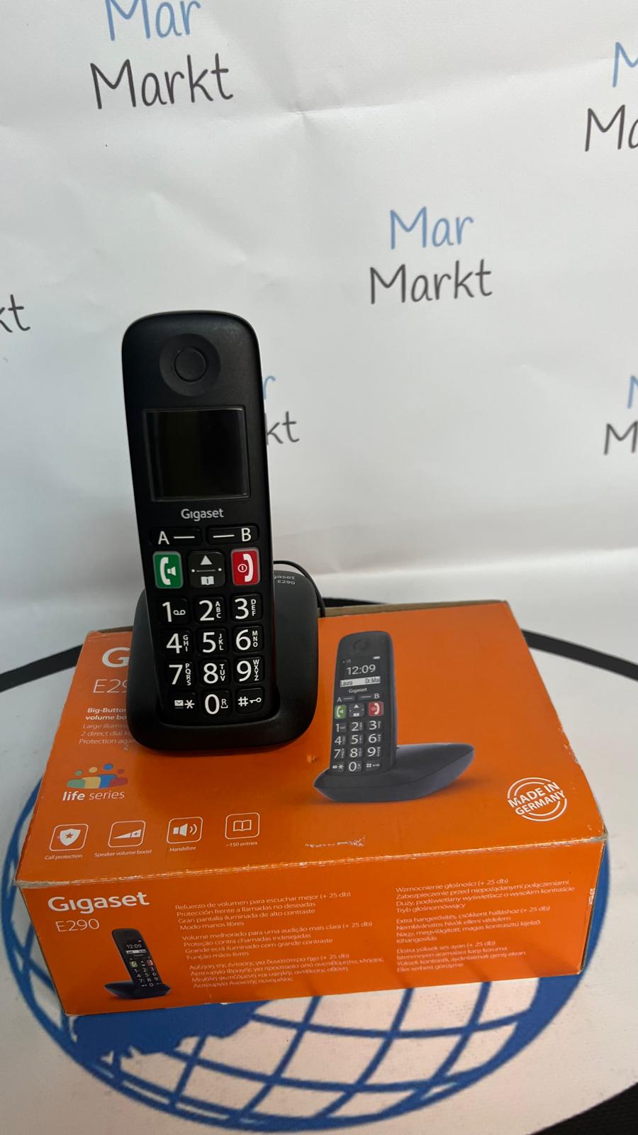 Teléfono Inalámbrico Gigaset E290 Teclas Grandes Pantalla Gran Contraste Negro