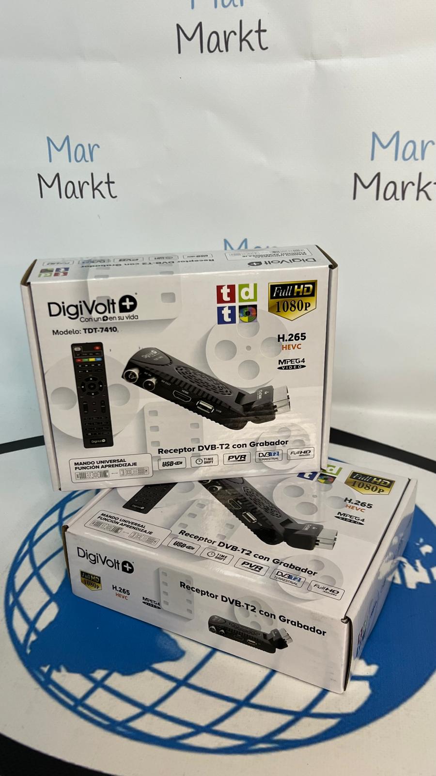 Sintonizador TDT HD Digivolt Euroconector Codo Scart TDT-7404 Negro