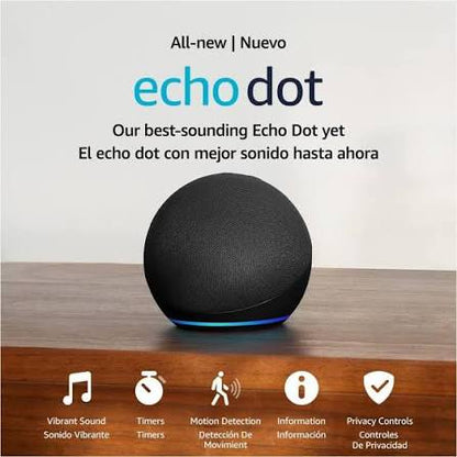 Altavoz Inteligente Amazon Echo Dot 5a Generación con Alexa Negro