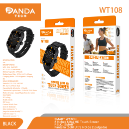 Reloj Inteligente Panda Tech WT108 Pantalla 2" Negro